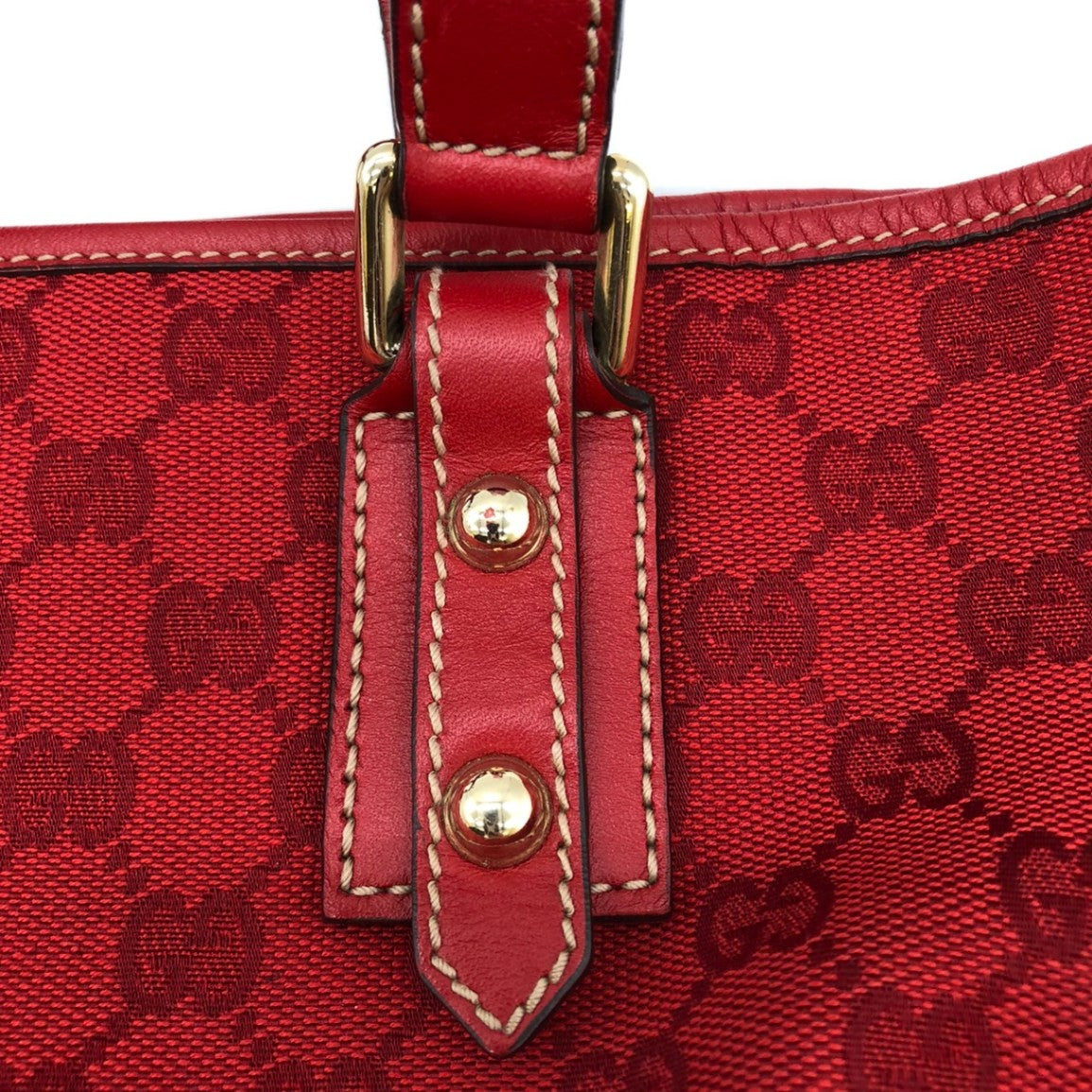 Gucci 257249 Handbag Mini Bag Small Red GG Canvas/Leather