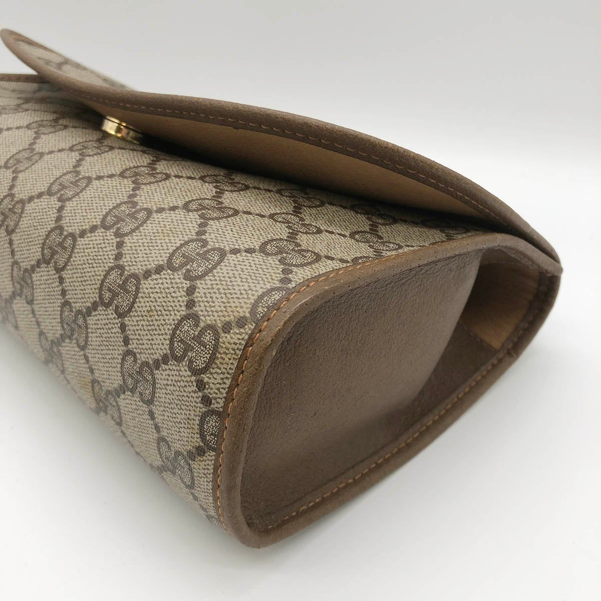 Gucci 89 01 030 clutch bag, old Gucci Sherry line, GG Supreme, brown