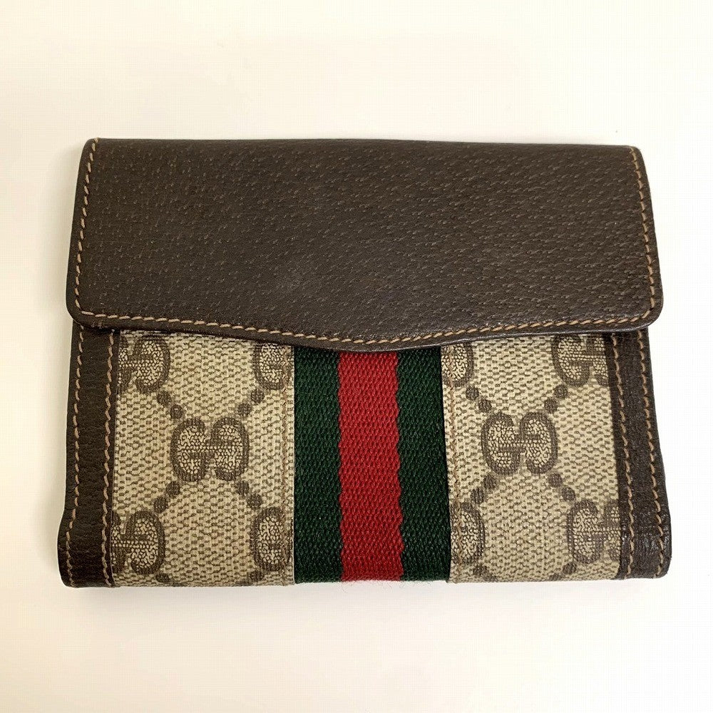 Vintage Gucci Sherry Line Bifold Wallet in Brown GG Supreme Canvas/Leather