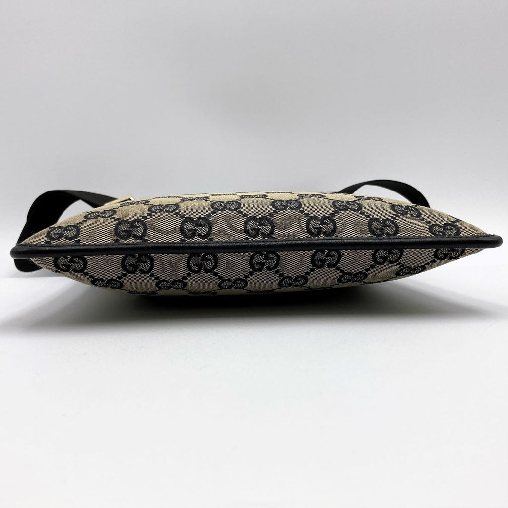 Gucci 019 0348 GG Canvas Shoulder Bag Black