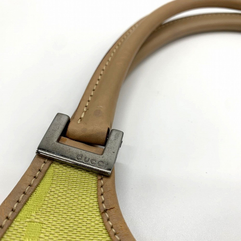 Pre-owned Gucci 002 1068 Jackie Shoulder Bag, Mini Bag, Slim, Yellow/Beige, GG Canvas and Leather.
