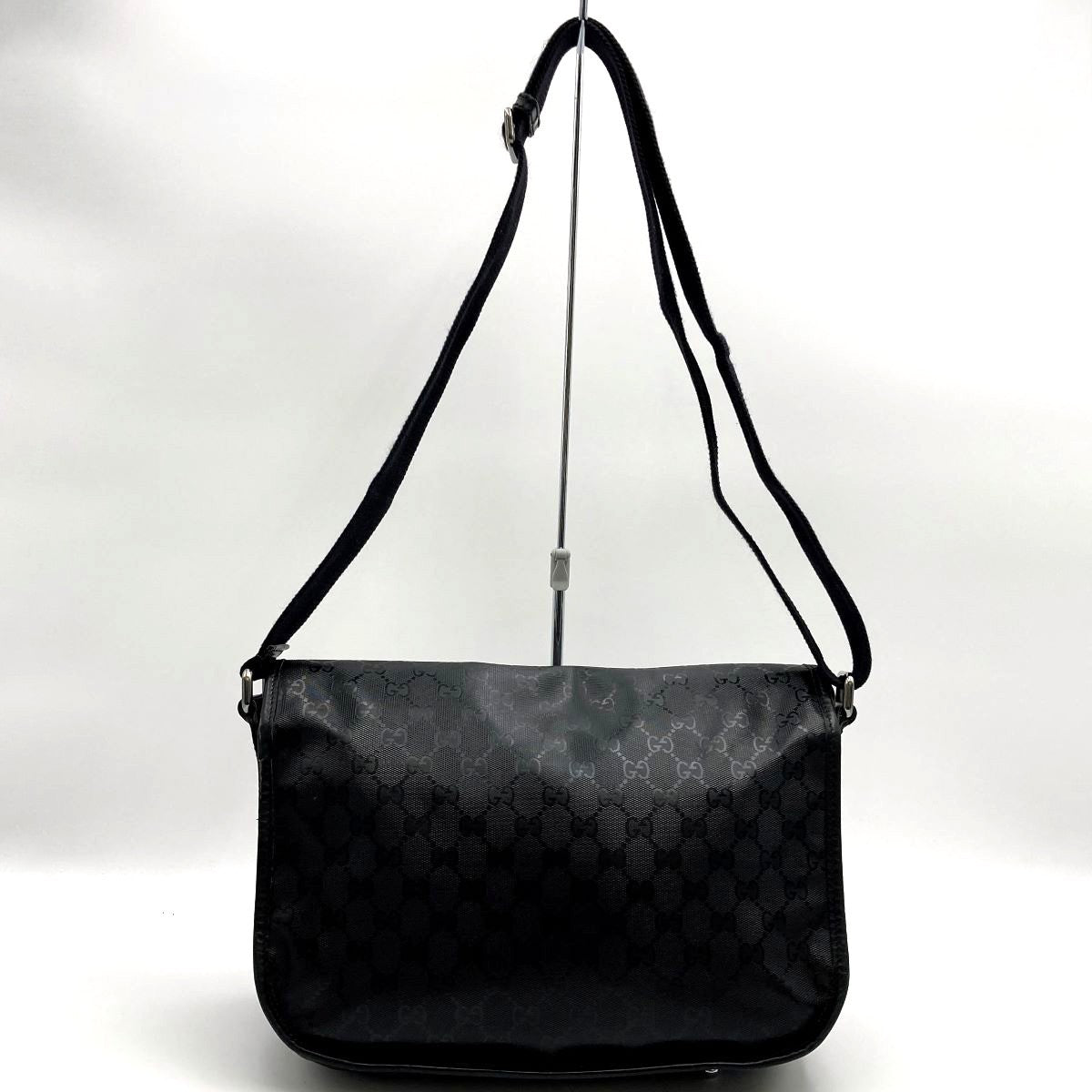 Gucci 201732 Shoulder Bag GG Imprime Black