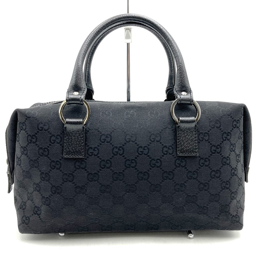 Gucci 113009 Handbag Black GG Canvas/Leather Luxury Brand