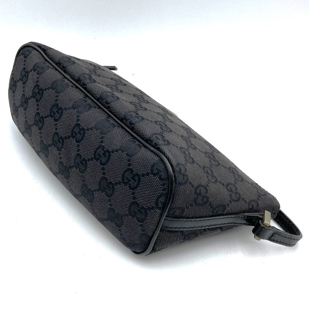 Gucci 039 1103 Handbag Accessory Pouch Black GG Canvas Brand High-End Brand