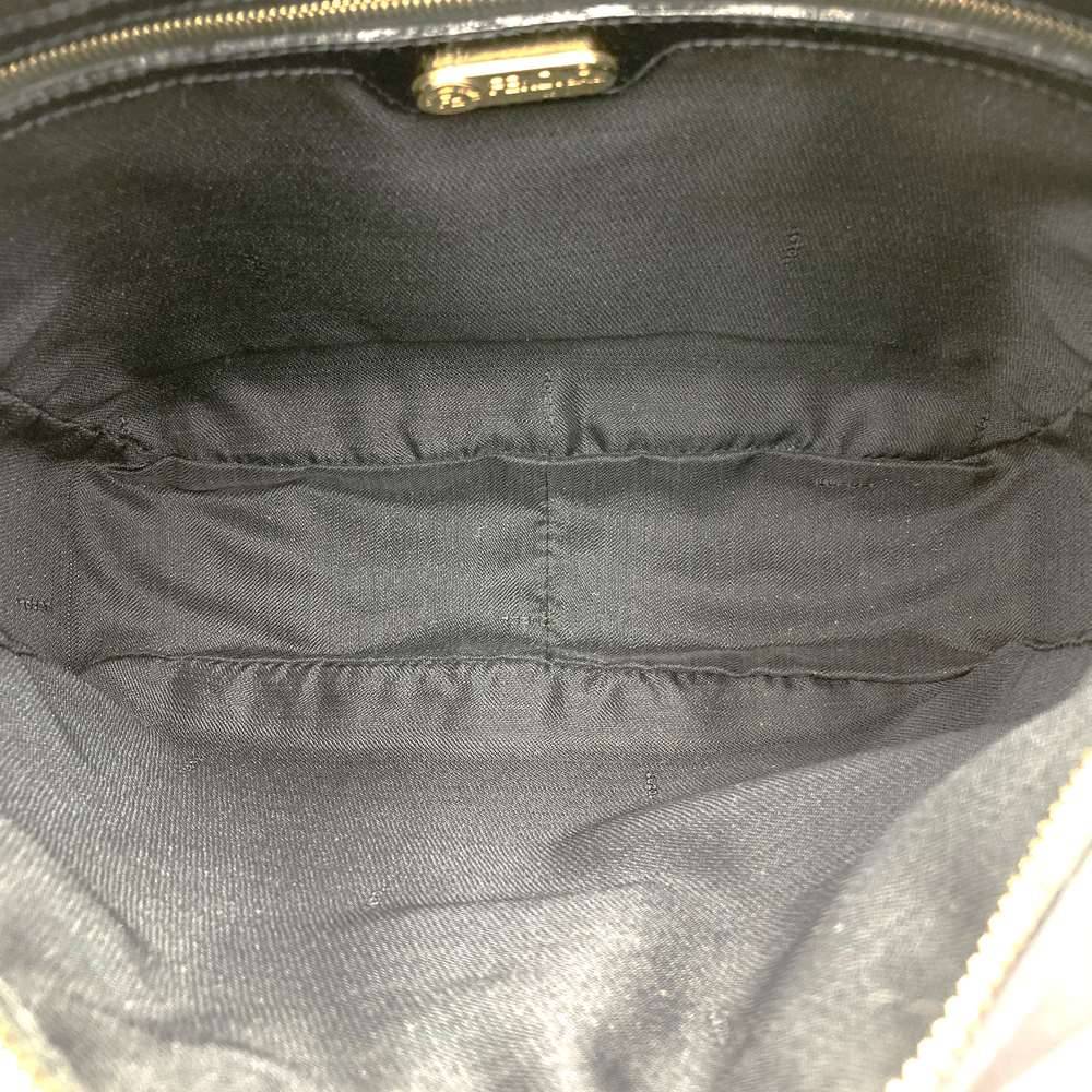 Fendi 06 11 15328 982 Shoulder Bag with FF Logo, Nylon/Leather, Black