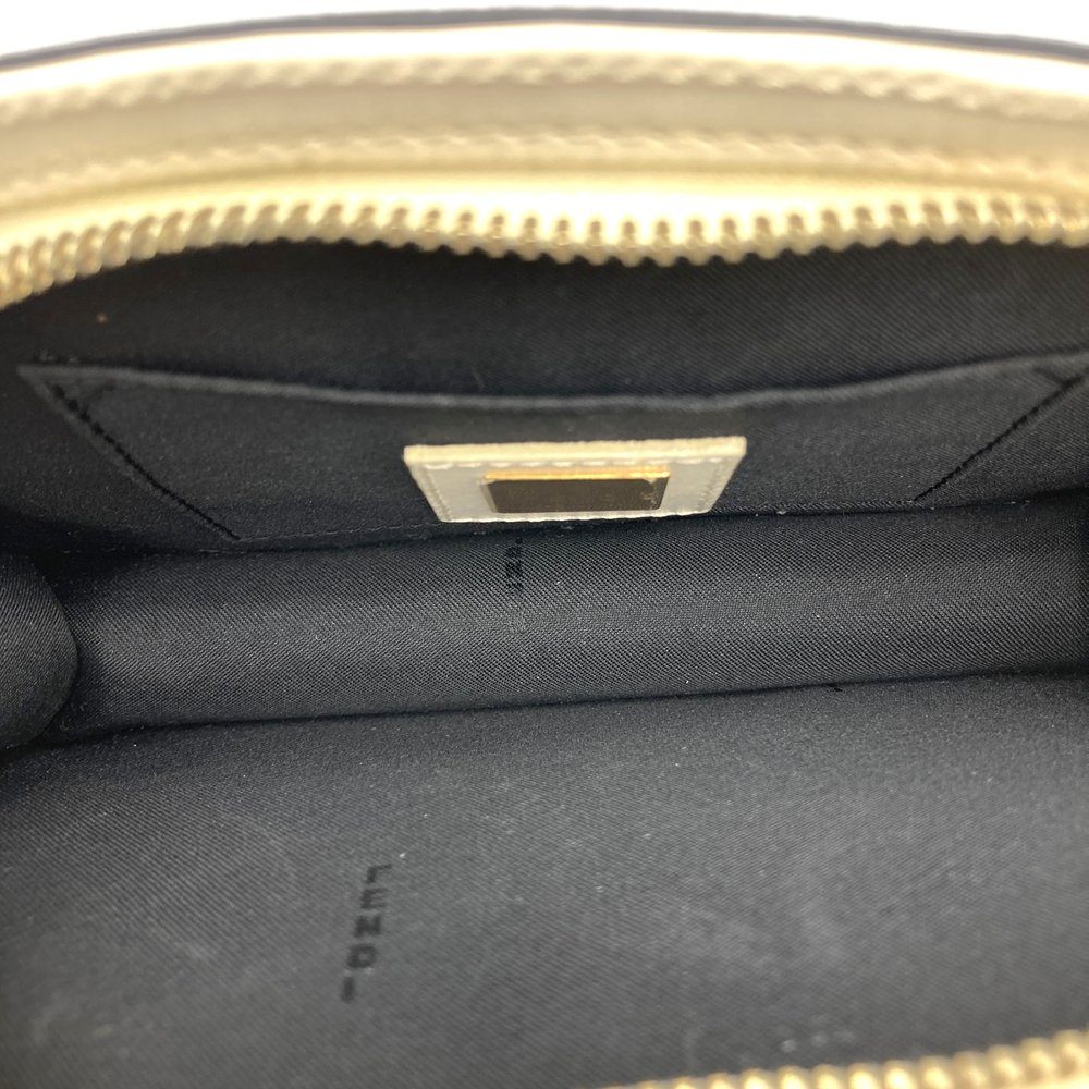 Fendi 2321 26814 Crossbody/Shoulder Chain Bag, Thin Mini Bag, Half Moon, Black/White, Black/Leather