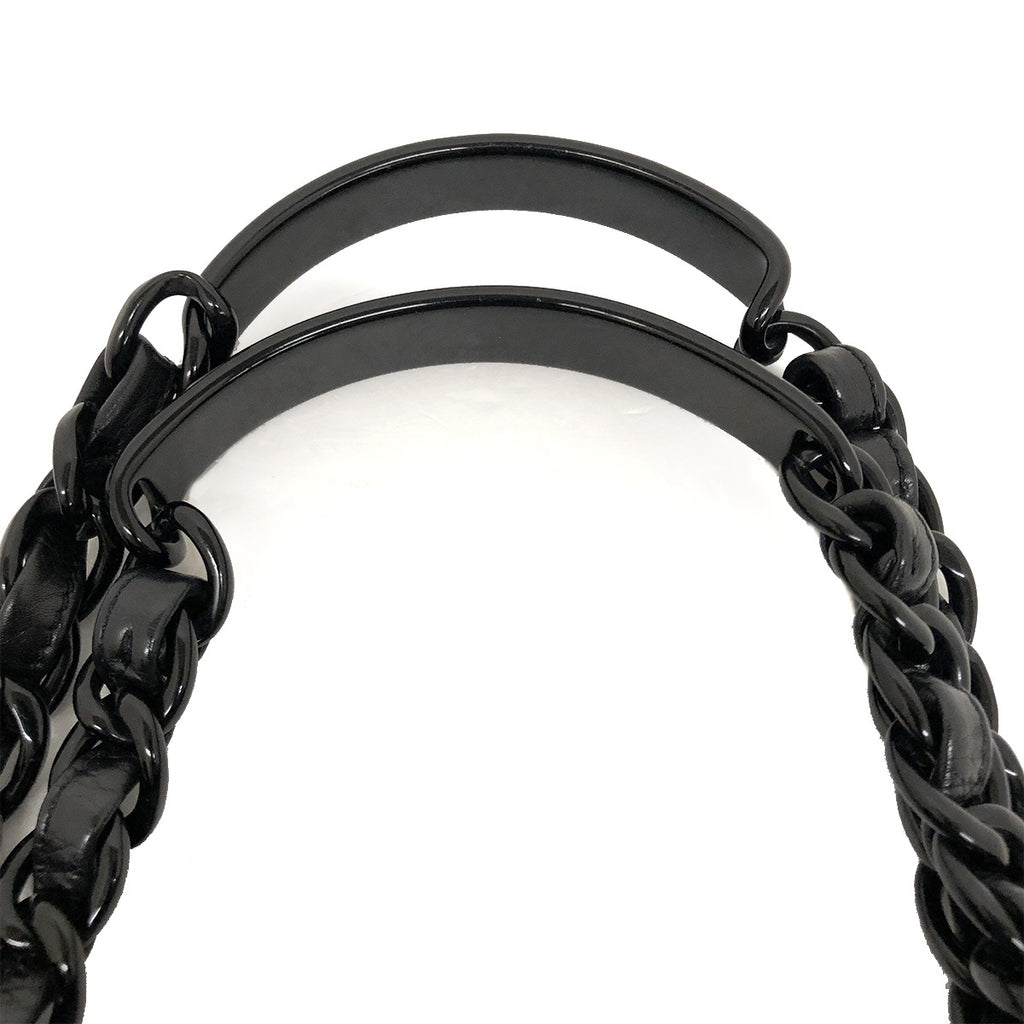 Chanel Coco Mark Plastic Chain Tote Bag Shoulder Bag Tote Bag Lambskin/Plastic Black Women's