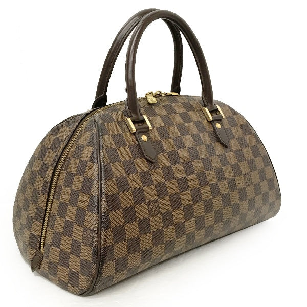 Pre-owned Louis Vuitton N41434 Rivera MM Handbag in Brown Damier/PVC/Leather.