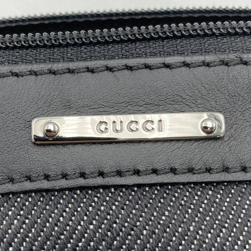 Gucci 92820 Pouch Handbag Black Canvas Sherry Line Brand Name