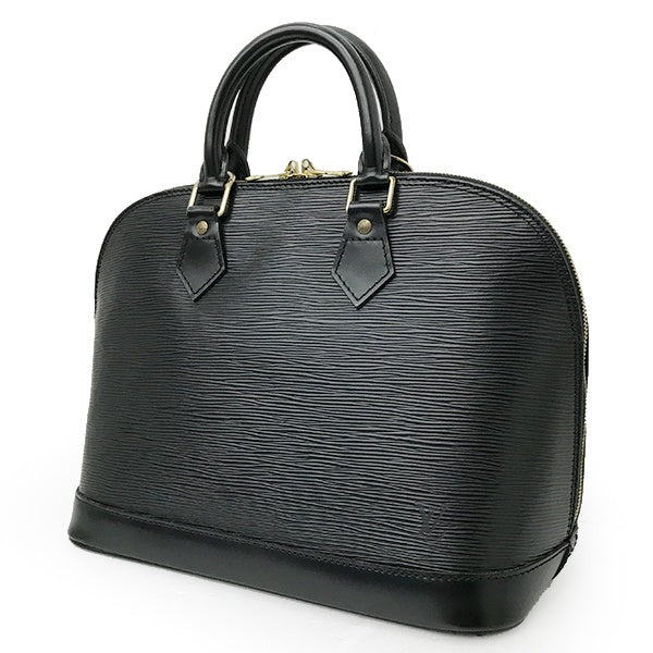 Louis Vuitton M52142 Alma Epi Handbag Mini Boston Bag in Noir Black Epi Leather for Women