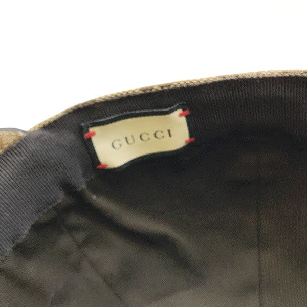Gucci GG Canvas Baseball Cap, Sherry Line, Brown, Size L, 200035, Unisex, Men's and Women's