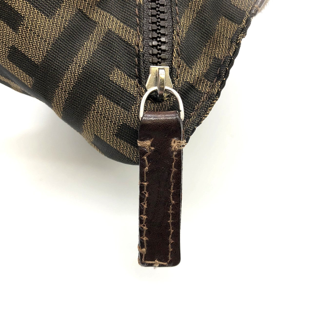 Fendi 2241-26539-098 Pouch Khaki/Brown Nylon/Leather