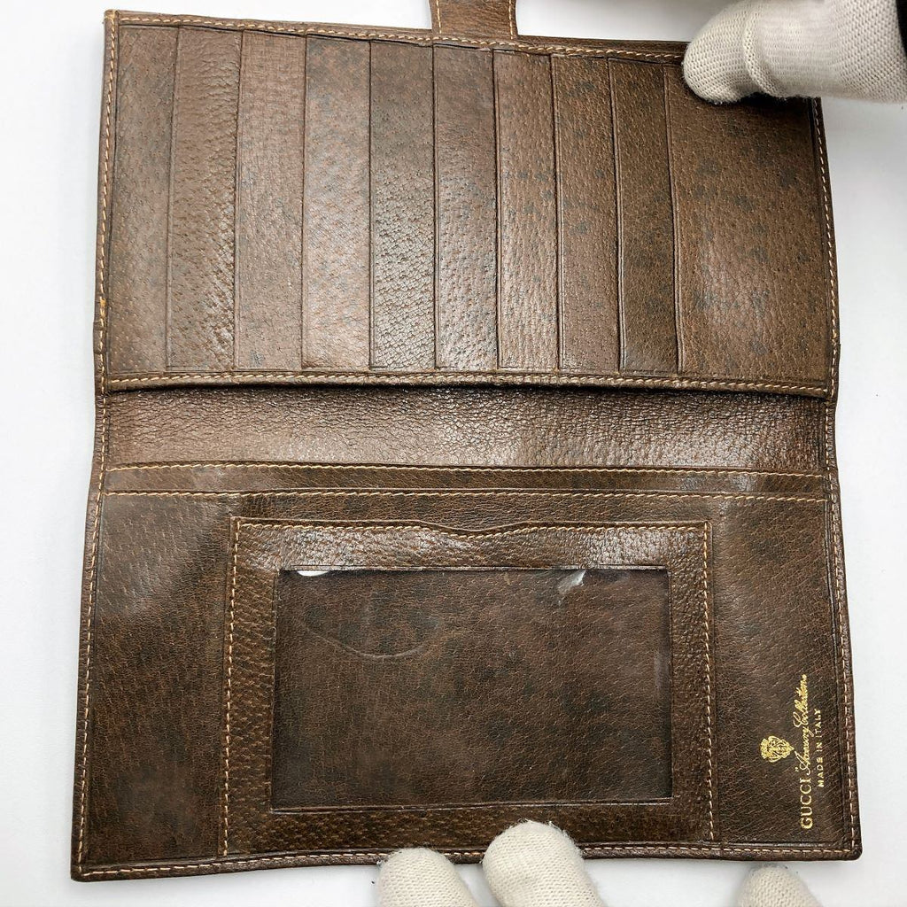 Gucci Old Gucci Bifold Long Wallet Sherry GG Supreme