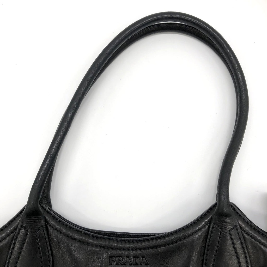 Prada handbag shoulder bag black leather brand item
