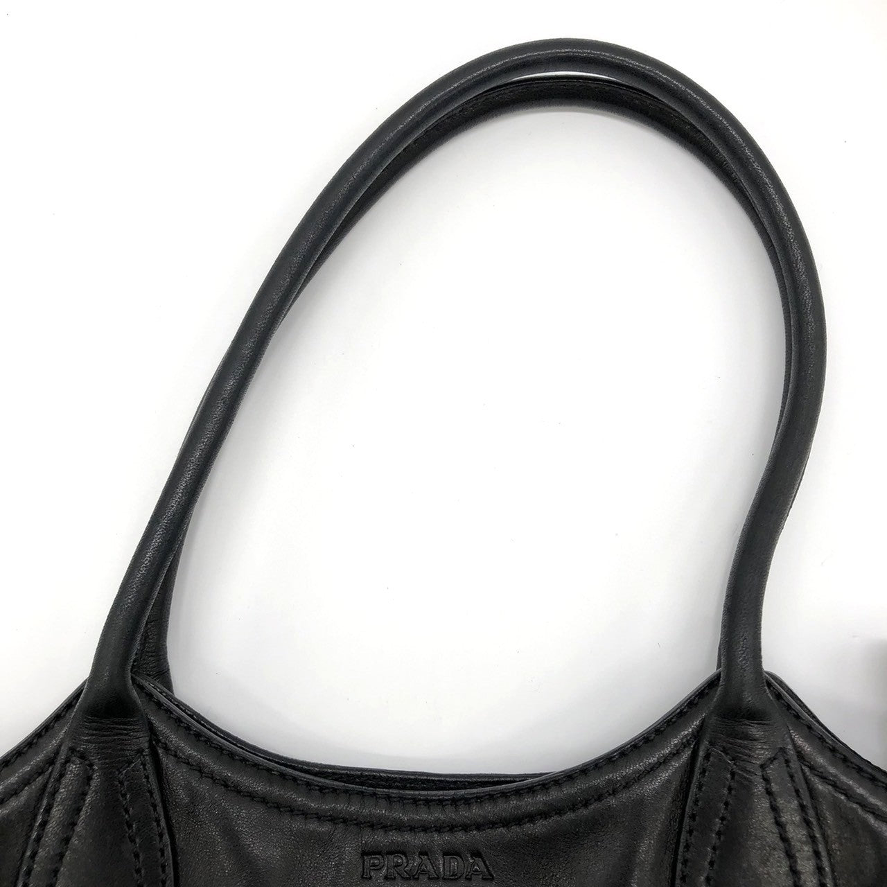 Prada handbag shoulder bag black leather brand item
