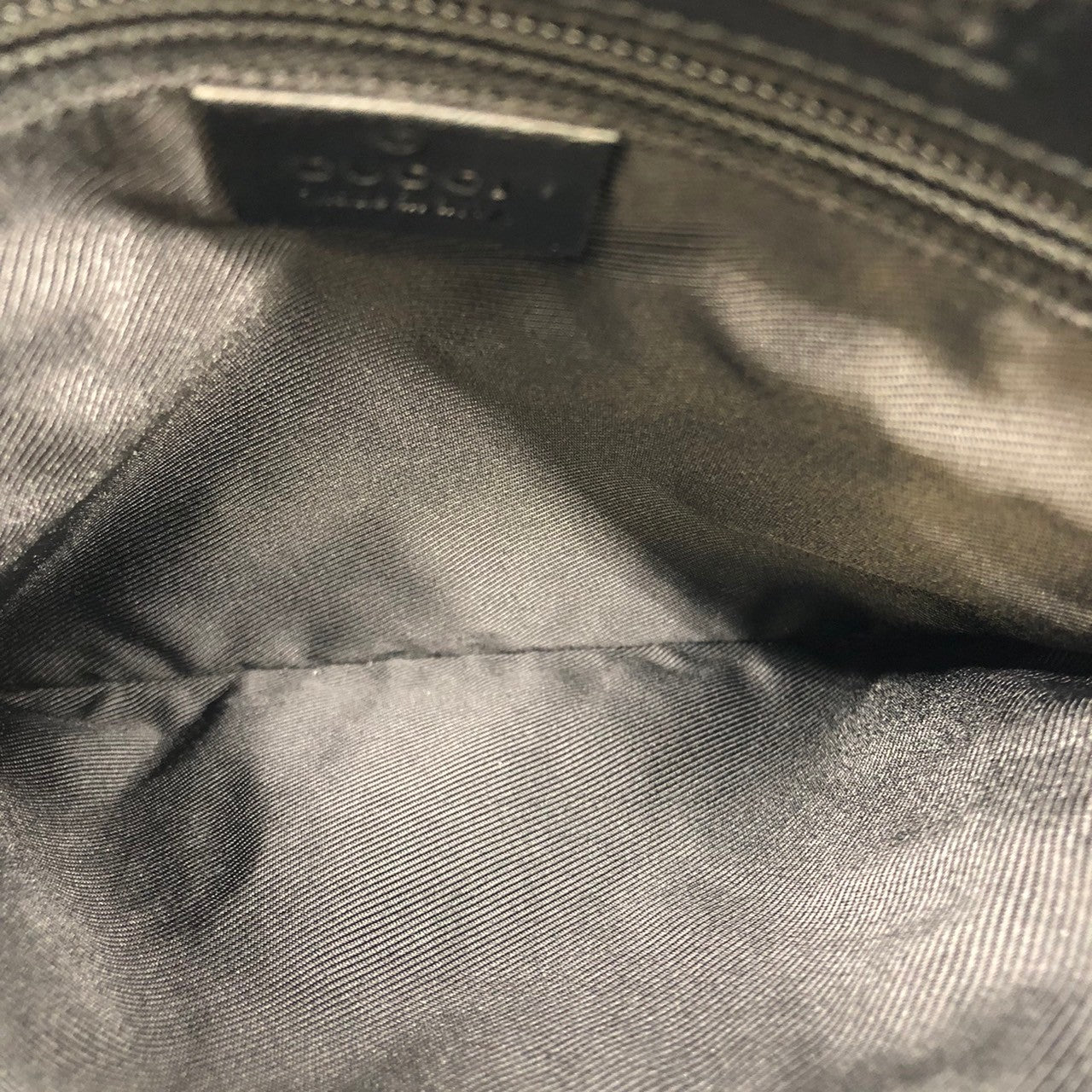 Gucci 27639 Slim Shoulder Bag, Crossbody, Black GG Canvas/Leather