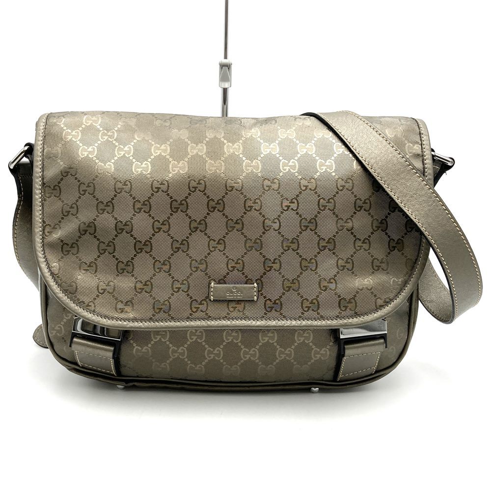 Gucci 201732 GG Imprime Shoulder Bag, Crossbody, Brown Metallic PVC